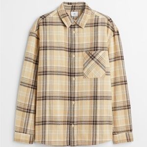 RELAXED FIT PLAID FLANNEL SHIRT